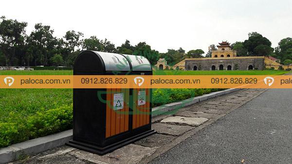 thùng rác ngoài trời Paloca thiết kế kín đáo đảm bảo vệ sinh