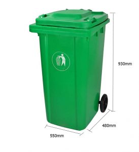 Kích thước thùng rác chất liệu composite dung tích 120 lít