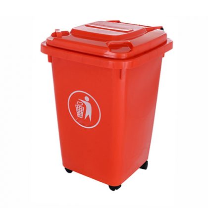 Thùng rác nhựa HDPE 60 lít đỏ