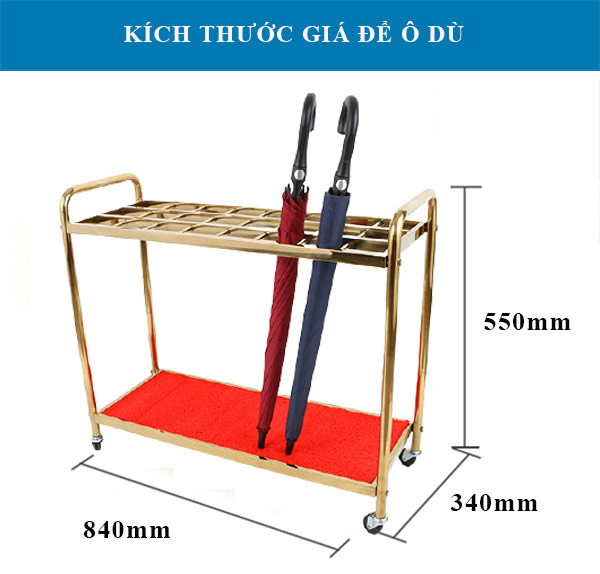 Chi tiết kích thước kệ để ô dù đa năng