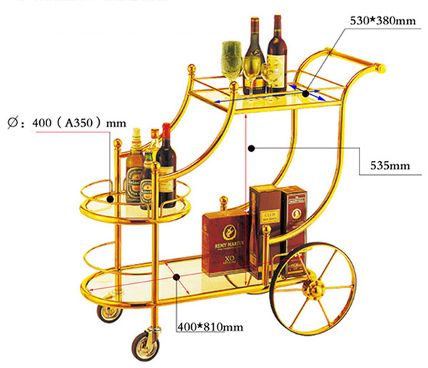 Thông số kích thước xe đẩy phục vụ rượu