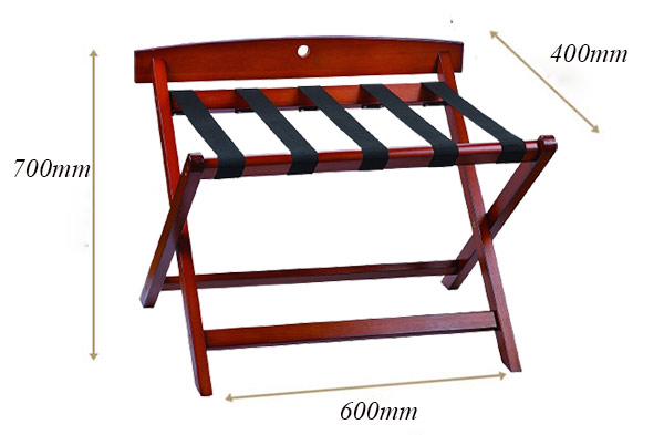 Chi tiết kích thước giá đựng vali gỗ