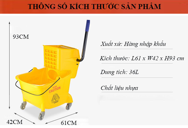 Thông số kích thước xe vắt móp đơn dung tích lớn