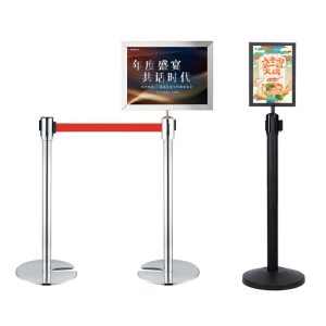 Biển báo ngang inox trắng chụp đầu cột chắn A3