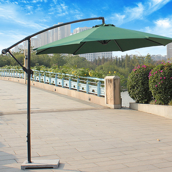 Mẫu ô lệch tâm ngoài trời màu xanh