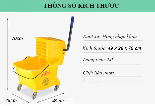 Kích thước xe vắt móp đơn
