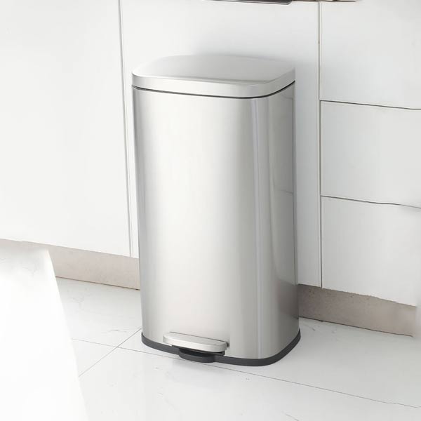Thùng rác inox vuông đạp chân 16L - Bán thùng rác giá tốt